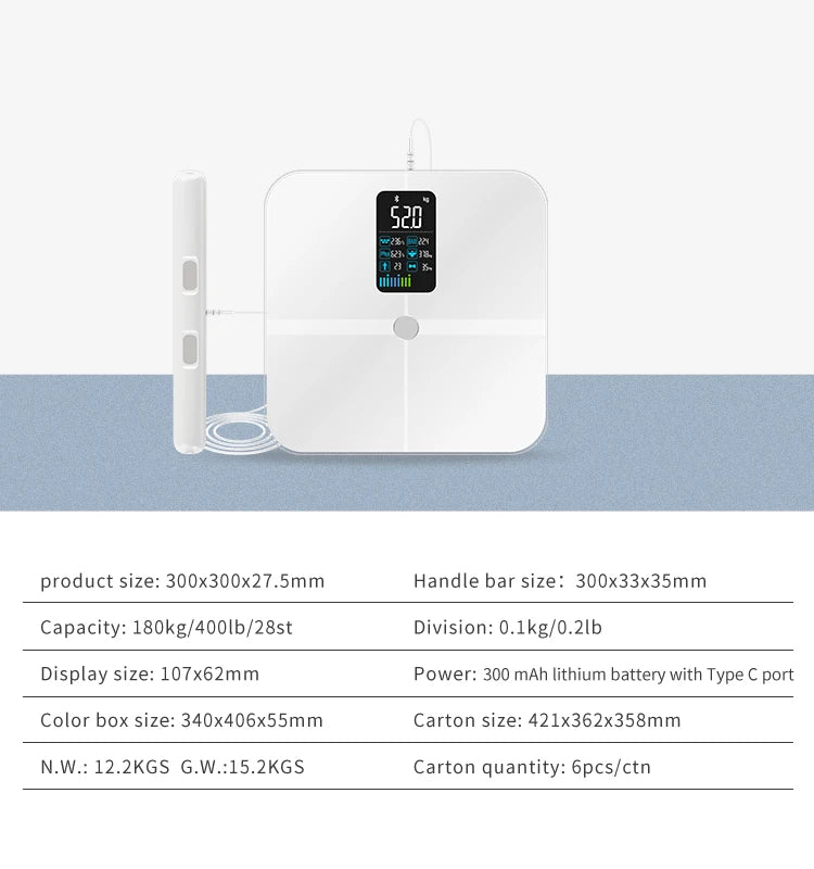 Weight Scale for Body Fat With Handle Precise Body Biological Analyzer Digital Body Composition Monitor